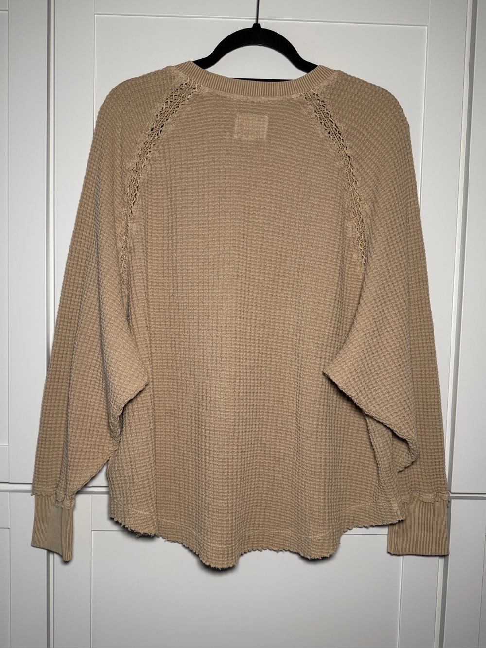 American Eagle Seriously Lived In Waffle Knit Oversized Sweatshirt Top Comfy - Picture 4 of 4